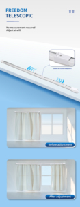 Riel de cortina de ventana Alexa para jardín, rieles de aluminio telescópicos electrónicos automáticos, Control de Motor motorizado Tuya WiFi <span class=keywords><strong>Google</strong></span> 1,8-3 - Product Image 3