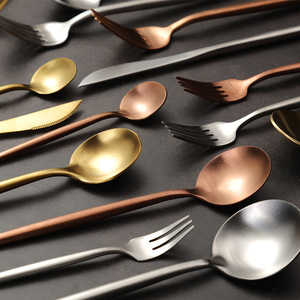 Cao Cấp Matte Thép Không Gỉ 18/10 Bền Vững 24Pcs Tái Sử Dụng Xách Tay Dao Kéo Thiết Lập Kinh Doanh Quà Tặng Bền Máy Rửa Chén An Toàn - Product Image 6