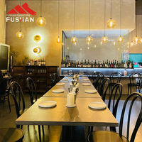 FUSHAN Table à manger ronde moderne en mélamine avec chaises pour café
