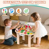 Table d'activités sensorielles pour bébé en bois massif ergonomique 8-en-1, table de jeu en pin au design moderne