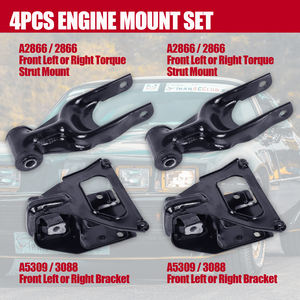 Support moteur A2866 A5309 pour Chevrolet Impala 2000-2005 Buick Century 1997-2005 Pontiac Grand <span class=keywords><strong>Prix</strong></span> 3.1L 3.8L, 4 pièces - Product Image 2