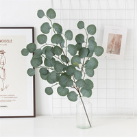 Fleurs artificielles, fournitures, branche de feuilles au toucher réel, tige d'eucalyptus artificielle, bouquet de verdure, soie, graduation, Noël