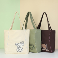 Sac fourre-tout en toile à imprimé léopard avec logo personnalisé, fermeture éclair, poche intérieure et réutilisable pour les courses - Vente en gros