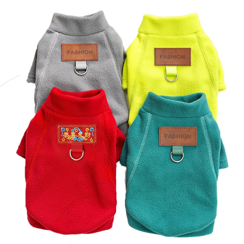 Autumn Winter Bear Design Pet Clothing – Soft Polyester Velvet Cat & Dog Outfit for Cold Weather - View 2