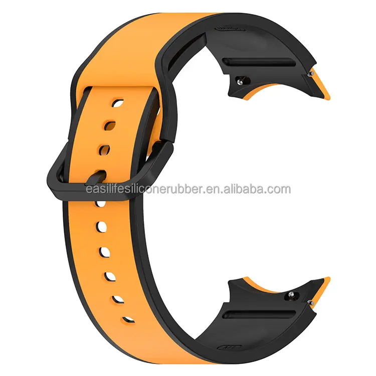 two color curved end 20mm quick release watch strap silicon rubber