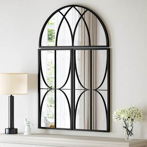 Nuevo diseño de decoración de lujo, <span class=keywords><strong>espejo</strong></span> de <span class=keywords><strong>ventana</strong></span> de Metal negro, decoración de pared, muebles de habitación modernos, <span class=keywords><strong>espejo</strong></span> de pared con forma arqueada - Product Image 6