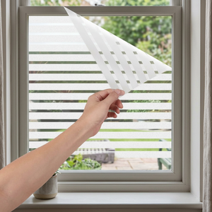 Vertical Stripes PVC Vinyl Window <b>Film</b> Static Self Adhesive <b>Frosted</b> Privacy <b>Film</b> 96% Anti UV Protection Decor <b>For</b> <b>Glass</b> - Product Image 2