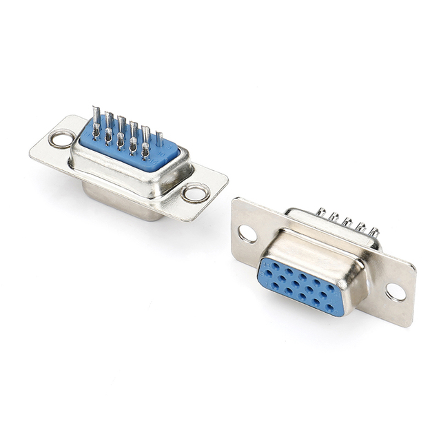 HDB 15 Pin D SUB Female Solder Type Connector VGA Interface Plug for Cable Wiring Assembly