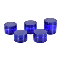 Classique De Luxe 100/120/150/200/250ML Vide Cosmétique Conteneurs Clair Rond Bleu Grand En Plastique Pot de Crème Avec Couvercle Bleu