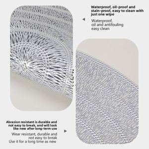 European-style Hollow Circular Solid Color Luxury PVC Bronzing Creative Dining Table Decoration <b>Waterproof</b> Non-slip Thermal Mat - Product Image 3