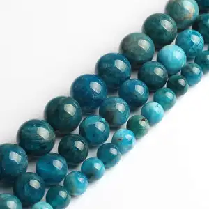 Gemstone Necklace Beads Natural Blue Apatite Gemstone Loose Beads For Necklace Bracelet Earrings Making 15.5 Inches Each Strand