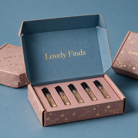 Coffret Cadeau Découverte de Blush Cosmétique Écologique en Papier Rose Personnalisé avec Boîtes Rigides et Plateau Intérieur pour Expédition