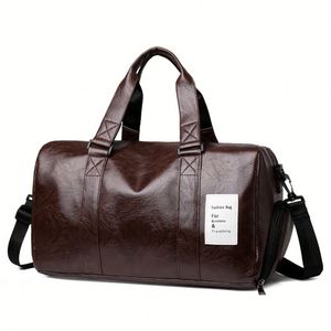 High Quality PU Leather Foldable Lightweight Durable Fashion Travel <b>Bag</b> Zipper Closure 20-35L <b>Large</b> Capacity Sports Travel <b>Bag</b> - Product Image 2