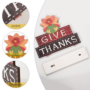 Nueva gran oferta, decoración moderna para el hogar, soporte de palabras de madera para el otoño, decoraciones geométricas festivas de Acción de Gracias - Product Image 3