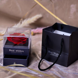 Acrílico <span class=keywords><strong>Eternity</strong></span> Roses Anillo Collar Caja de regalo Joyería de lujo Caja de rosas preservadas para Navidad Aniversario del Día de San Valentín - Product Image 2