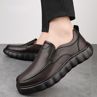 Chaussures mocassins pour homme, chaussures décontractées en cuir souple, taille 37-45, légères, semelle épaisse, confortables pour la marche.