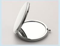 Miroir de poche compact rotatif en métal doré gravé avec logo personnalisé, idéal pour les souvenirs