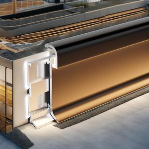 Gạch Trim Của Nhà Sản Xuất 4Cm Chiều Cao 0.6Mm Độ Dày Internet Người Nổi Tiếng Phong Cách Nhôm Ván Ốp Ván Cho Nhà Bếp Và Hội Thảo - Product Image 6