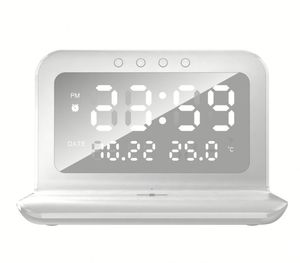 Support de chargeur sans fil 3-en-1 15W avec réveil numérique rapide et chargeur sans fil - Product Image 3