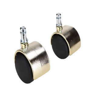 Roulettes pivotantes en nylon à double roue dorées de 50 mm, en acier, réglables, silencieuses, écologiques, charge maximale de 30 kg, roues pour meubles de bureau, respectueuses de l'environnement - Product Image 5