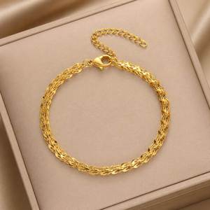 กำไลข้อมือสแตนเลสชุบทอง 18K ขายส่ง เครื่องประดับสำหรับผู้หญิงสำหรับวันครบรอบ - Product Image 3