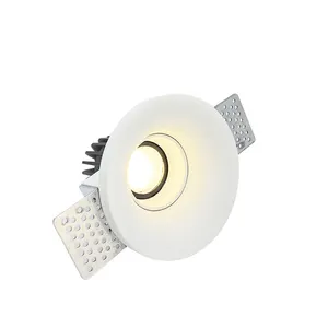 Recessed LED Plaster Downlight 7W 12W Round Ceiling Light Square Spotlight Home Living Room Borderless Gypsum Down Light