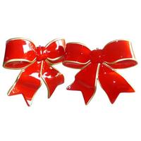 Sculpture géante de nœud de Noël rouge en fibre de verre de 50 cm, pour extérieur, usage commercial, luxe, étanche, anti-UV, pour vitrine de centre commercial