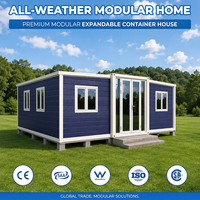Maison modulaire préfabriquée prête à l'emploi de 20 pieds 40 pieds Aménagement personnalisé pour le marché des Caraïbes Maison en conteneur extensible tropicale