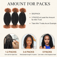 Originea 3 Confezioni di Capelli Afro Ricci Elastici per Crochet, 12 Pollici, Nero Naturale, Extension di Capelli Brasiliani Afro Kinky