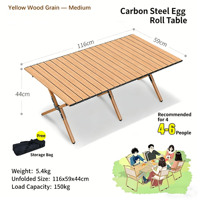 Ensemble table et chaises de camping pliantes et légères – Ensemble de table ultra-portable « Roll-Up Table » conçu pour les voyages en plein air