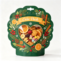 Pochette auto-scellante personnalisable en forme de bonbons, biscuits, cadeaux de Noël, de bonbons du Père Noël, de fruits secs, de qualité alimentaire, découpée à l'emporte-pièce
