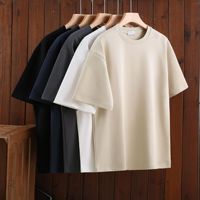 T-shirt Homme Oversize Uni Décontracté en Coton, Polyester et Spandex, Respirant, Style Street Hip Hop, Vente en Gros de Luxe