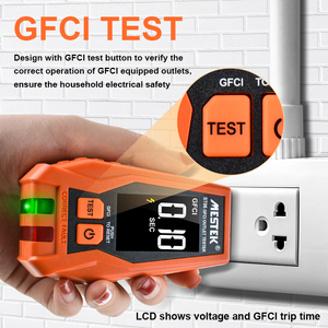 美国插座检测器智能工业插座测试仪GFCI RCD墙壁室内室外单电压插座测试仪 - Product Image 3