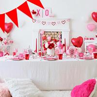 Drapeau triangulaire rouge en tissu polyester pour la fête de la Saint-Valentin, décoration de fête