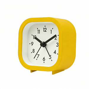 Simple Design Square Quartz Analog <strong>Clock</strong> with Beep Alarm &amp; Backlight, Needle Display #12450 - Product Image 1