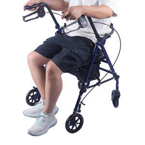 รถช่วยเดินแบบพับได้ รุ่น Shu Ning Home Walker Rollator น้ำหนักเบา พร้อมที่นั่งและกระเป๋า สำหรับผู้สูงอายุ - Product Image 2