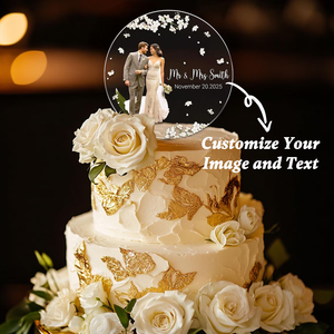 Décoration <span class=keywords><strong>de</strong></span> gâteau en acrylique personnalisée avec <span class=keywords><strong>photo</strong></span> <span class=keywords><strong>de</strong></span> mariage, souvenir et décoration <span class=keywords><strong>de</strong></span> mariage pour les mariés - Product Image 2