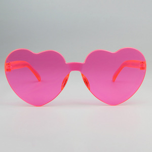 High Quality Trendy Transparent Candy Color Eyewear Frameless Party Glasses <b>Heart</b> Shaped Oversized Rimless <b>Sunglasses</b> - Product Image 1