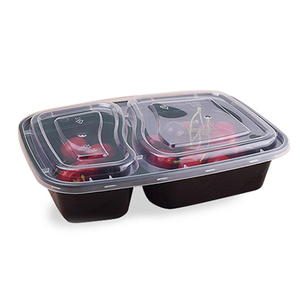 Eco Gesunde Mahlzeit Prep Container nehmen weg schwarz <span class=keywords><strong>2</strong></span> fach Einweg Kunststoff Mahlzeit <span class=keywords><strong>Box</strong></span> - Product Image 5