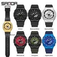 SanDa AliExpress Bestseller Elektronische Uhr Leuchtend Automatische Helligkeit Achteckiges Eichenholz-Design Multifunktions-Herrenuhr 5BAR Wasserdicht