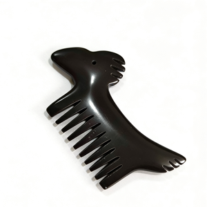 Peine Facial de Piedra Bian para Gua Sha, Herramientas de Masaje de Raspado, Piedra de Jade Natural Negra para el Cuerpo - Product Image 1