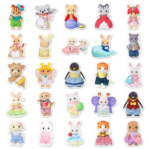 50 autocollants muraux en PVC de haute qualité, mignons, imperméables, impression UV, motifs de dessins animés, laminage brillant pour la décoration de la maison - KAZUO - Product Image 3