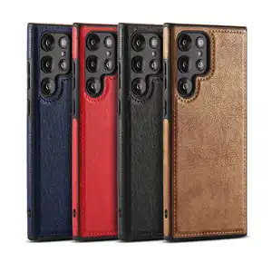 Retro Leather Case for Samsung Galaxy S22 Ultra S23 Plus S22+ 5G Luxury Back Cover Shell Phone Case