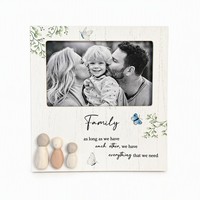 Figura Decorativa de Resina, Marco de Fotos de MDF Ensamblable, Mini Figuras 4x6 18x20cm, Impresión Personalizada