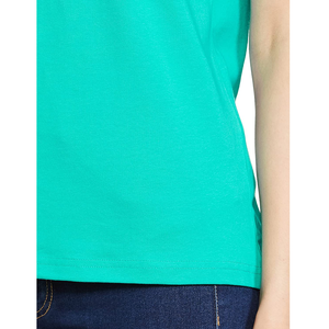 Directo Bangladesh fábrica exportación calidad nuevo diseño mujer Color sólido impreso de talla grande Casual cuello manga corta Camiseta Logo - Product Image 5