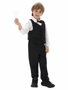 Costume de déguisement formel pour enfants - Costume 5 pièces pour garçons pour la Journée des Métiers et Halloween - Tenue de cosplay <span class=keywords><strong>Thomas</strong></span> <span class=keywords><strong>Edison</strong></span> et personnage historique - Product Image 2
