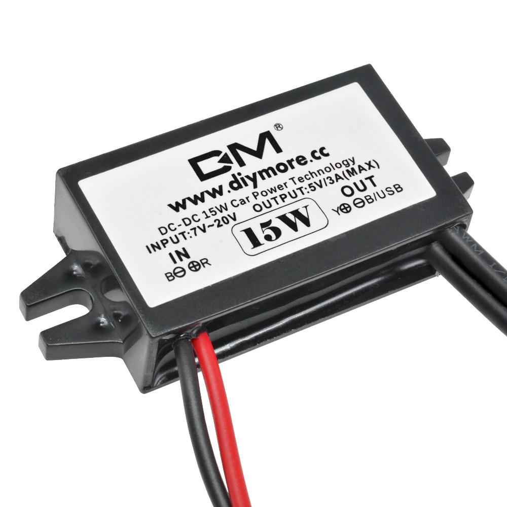 Eosnow 1pc DC-DC Buck Adattatore 12V/24V A USB 5V 3A Convertitore Regolatore Fili Del Cavo 72896824 - Foto 7
