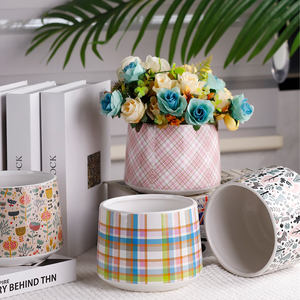 Redeco Pots à imprimés mignons pour plantes Pots en céramique pour plantes Autres décorations pour la maison - Product Image 6