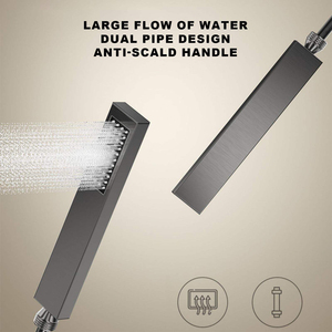 Ensemble de <span class=keywords><strong>douche</strong></span> pluie encastré moderne en acier inoxydable SUS304, système de mitigeur chaud/froid mural pour projets hôteliers de luxe - Product Image 5