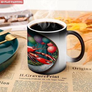 Interactive Color Changing Magic Mug 11oz Frosted Black <b>Ceramic</b> Heat Sensitive <b>Cup</b> - Product Image 5